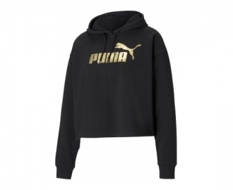 Puma sweat c/ capuz ess+ cropped metallic logo w